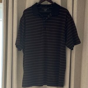 Greg Norman Collection Dark Polo with Subtle Stripes